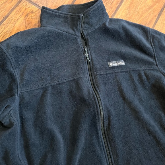 Columbia men’s XXL full zip fleece jacket black soft zippered pockets comfort - Picture 3 of 8